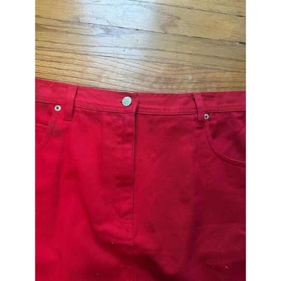 Red Denim Jean Skirt Bill Blass Jeans - Picture 5 of 5